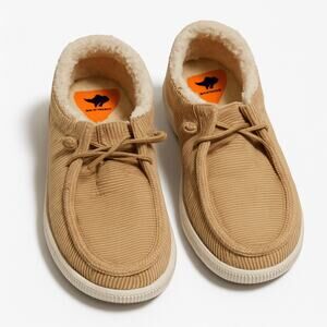 Rocket Dog Tan Corduroy Faux Fur Lined Slip-On Shoes Women’s 7.5